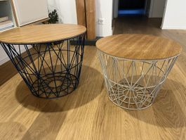 Lot de 2 tables d'appoint style « wire basket » Hay